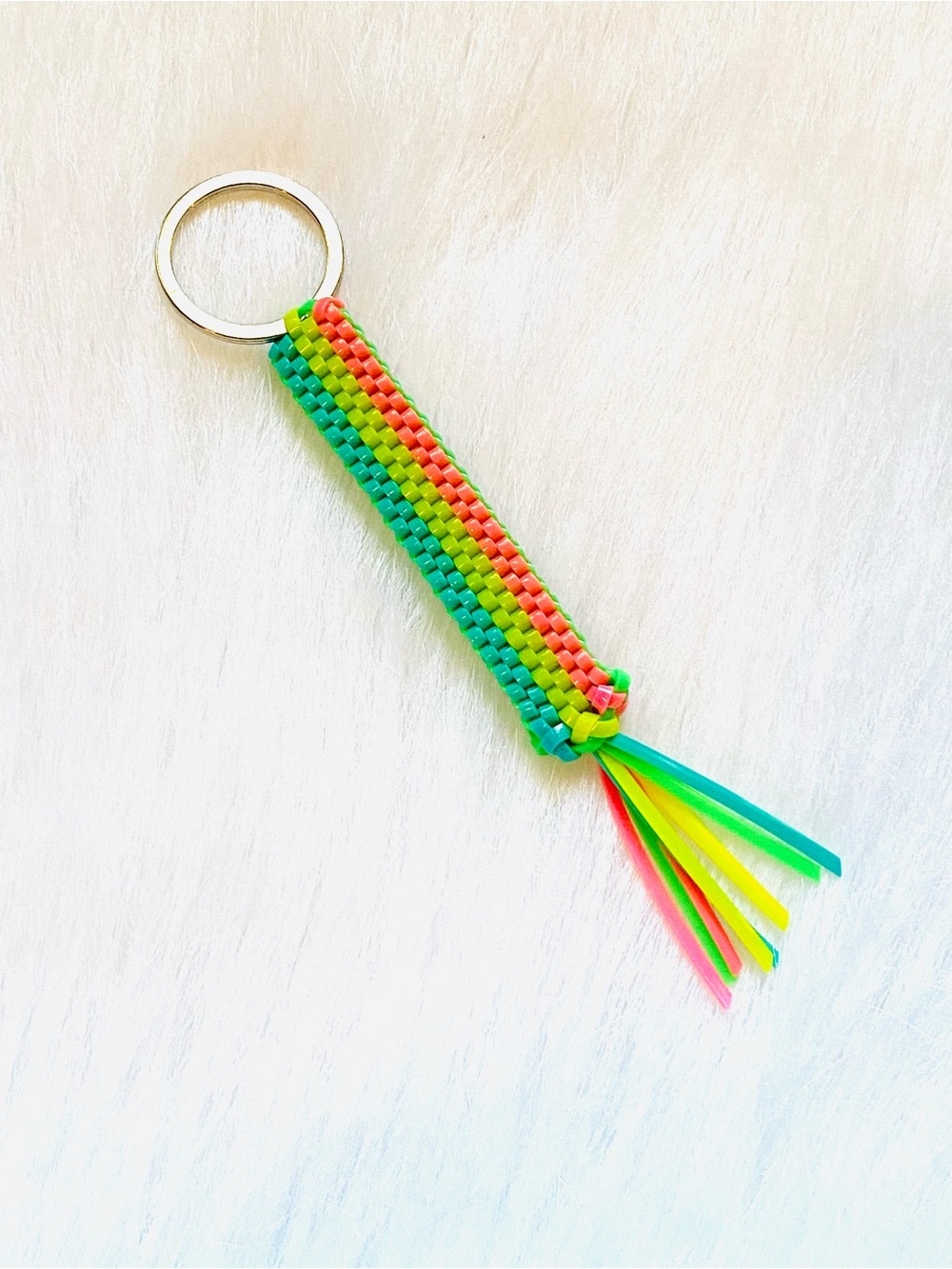 Multicolor Woven Tassel Keychain. Y2K Accessory. Backpack Keychain. Bag Charm